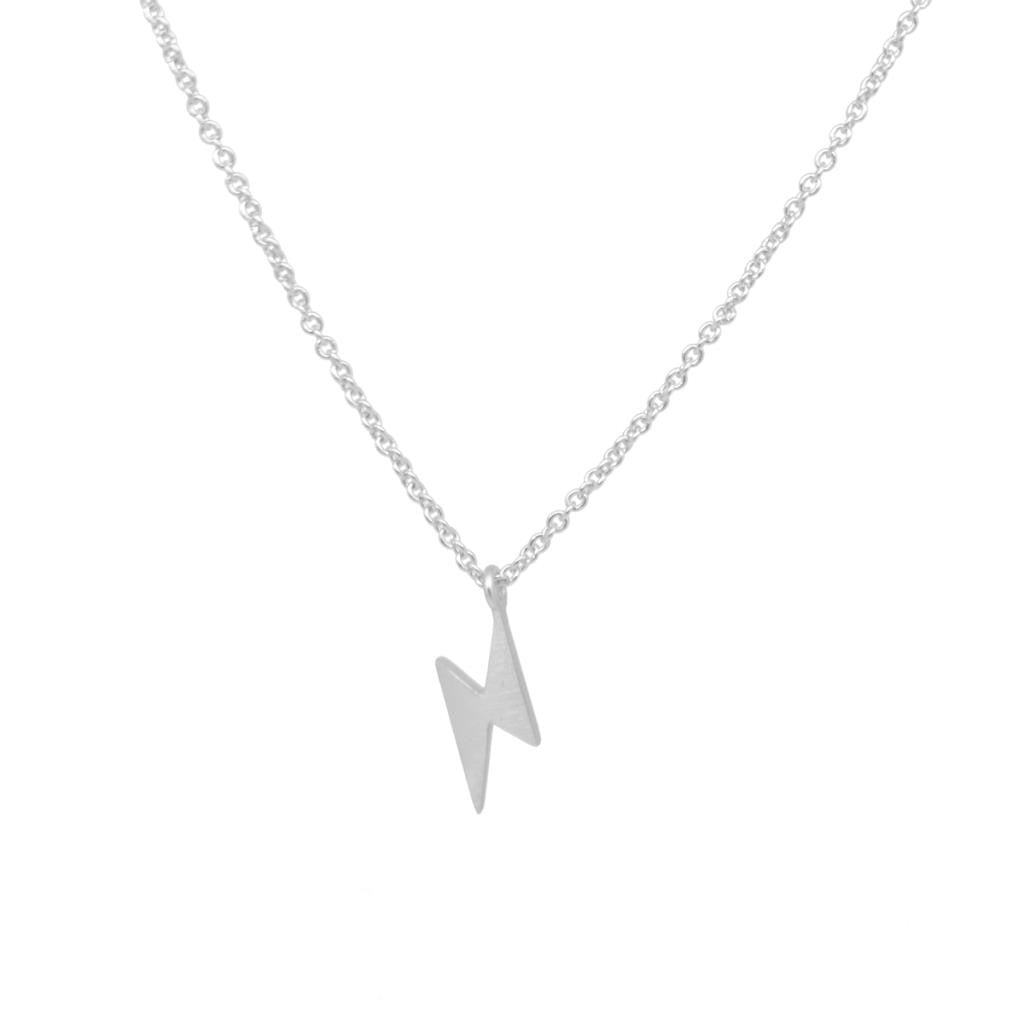 Mini Lightening Bolt Necklace | Silver