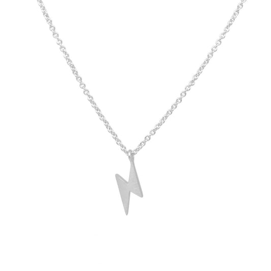 Mini Lightening Bolt Necklace | Silver