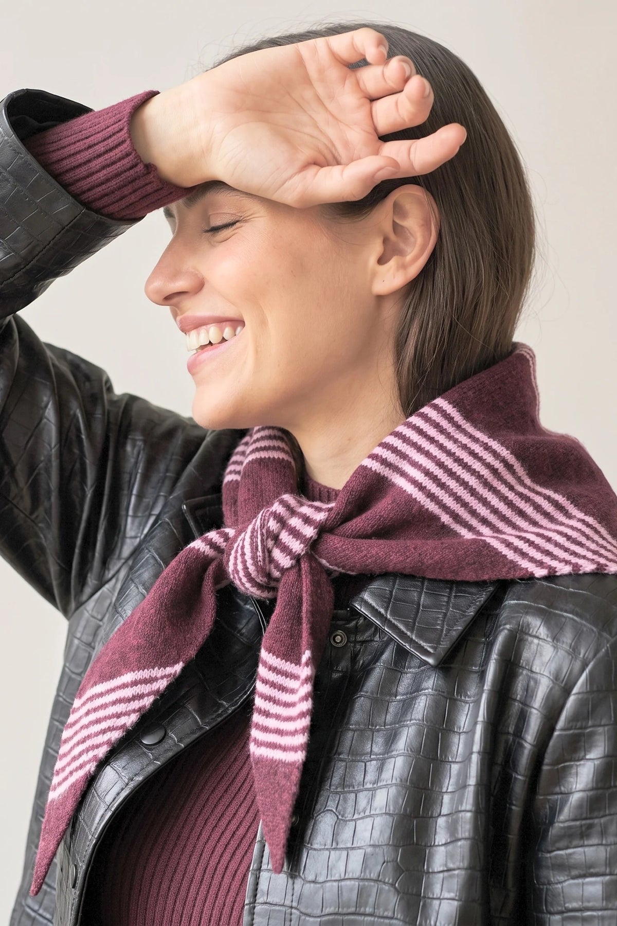 Striped Heavyweight Triangle Scarf