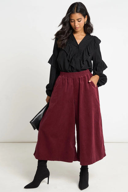 Corduroy Wide Leg Culottes