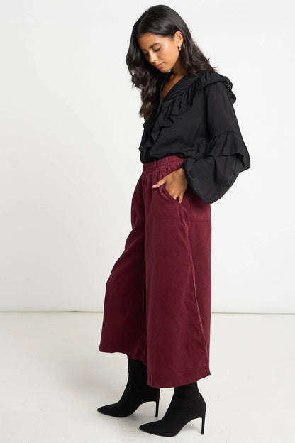 Corduroy Wide Leg Culottes
