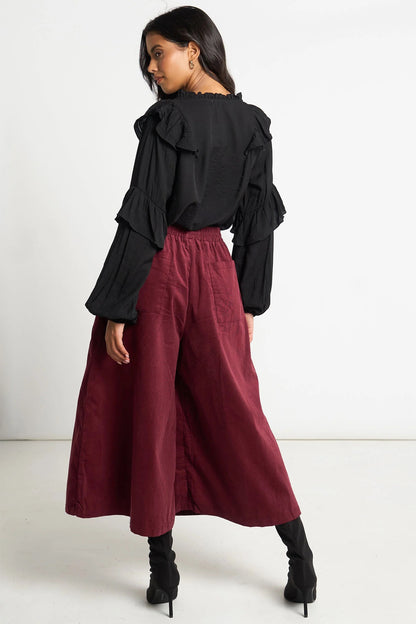 Corduroy Wide Leg Culottes