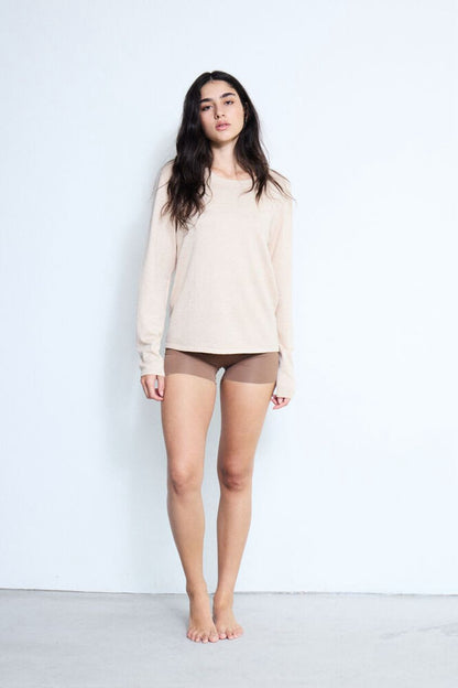 Fine Knit Long Sleeve Plain Top