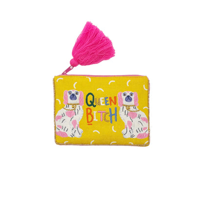 Queen Bitch Velvet Purse Pouch