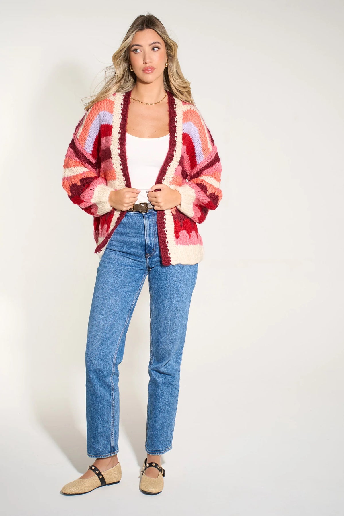 Hand Knit Chunky Ombre Cardigan