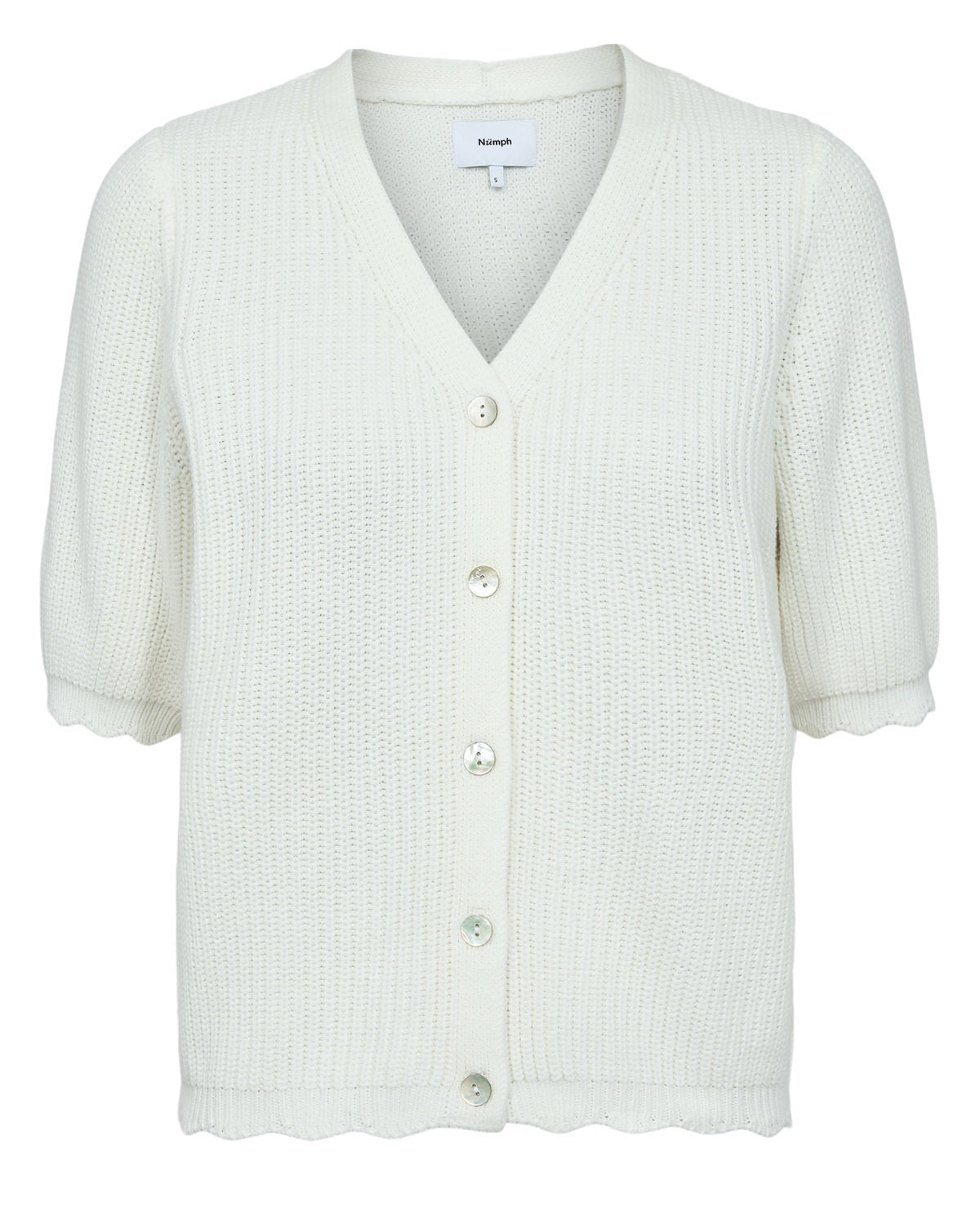 Scallop Edge Cotton Knit Cardigan