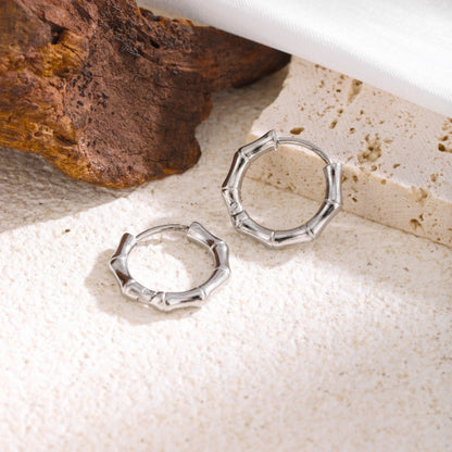 Bamboo Huggie Earrings
