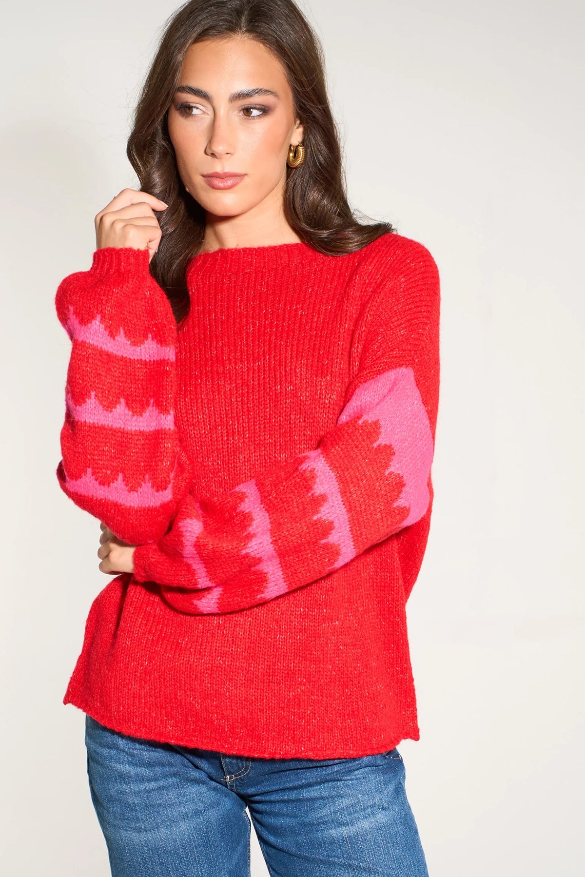 Scallop Sleeve Cosy Jumper