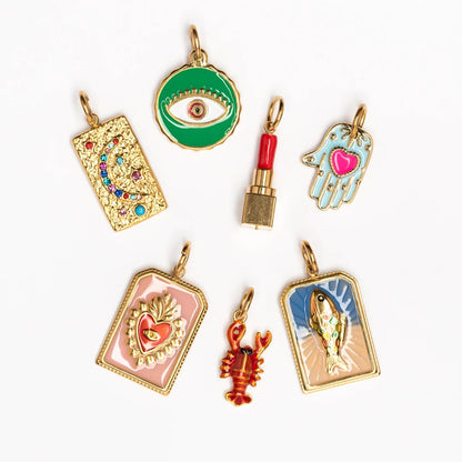 Autumn Candy Bead Charm Necklace