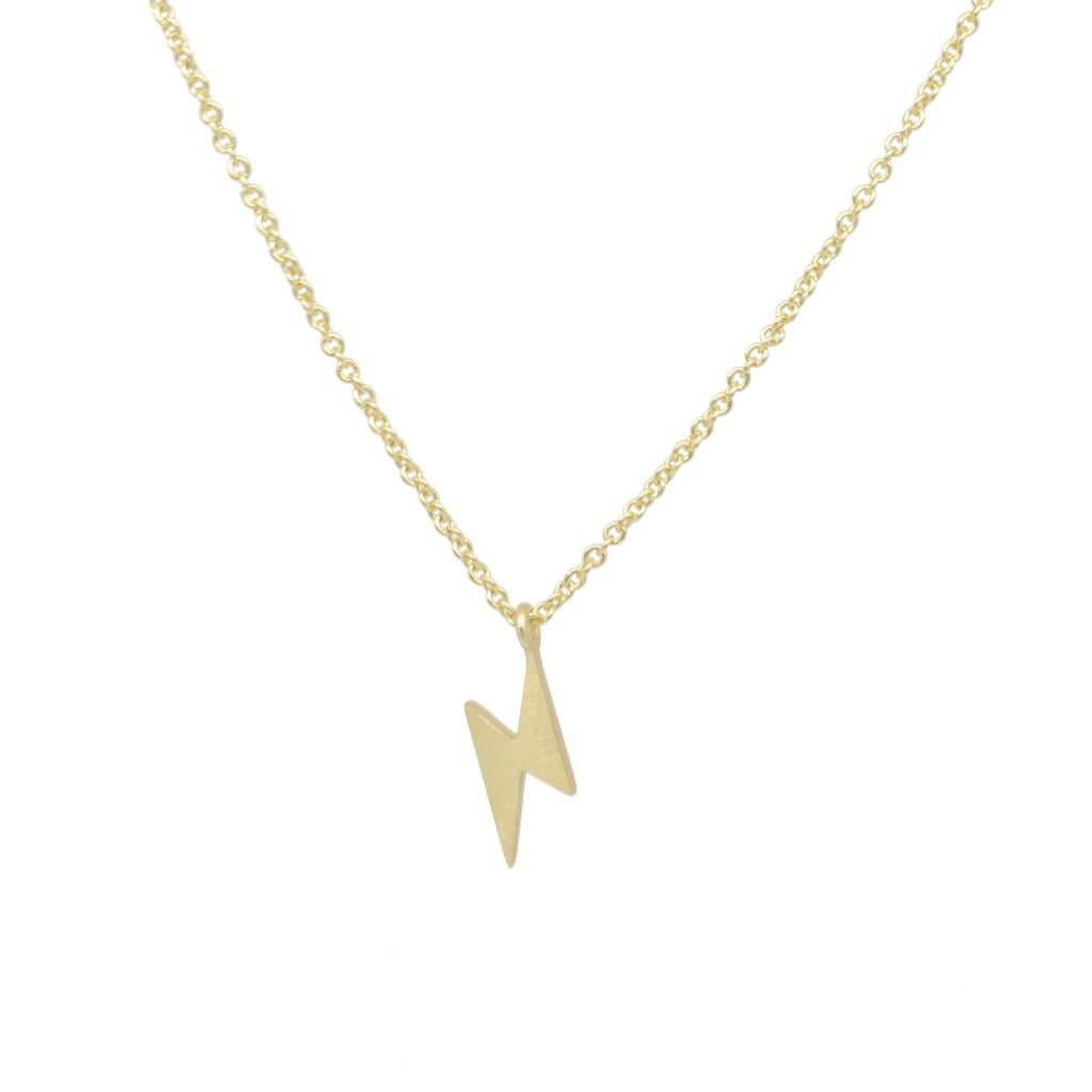 Mini Lightening Bolt Necklace | Gold