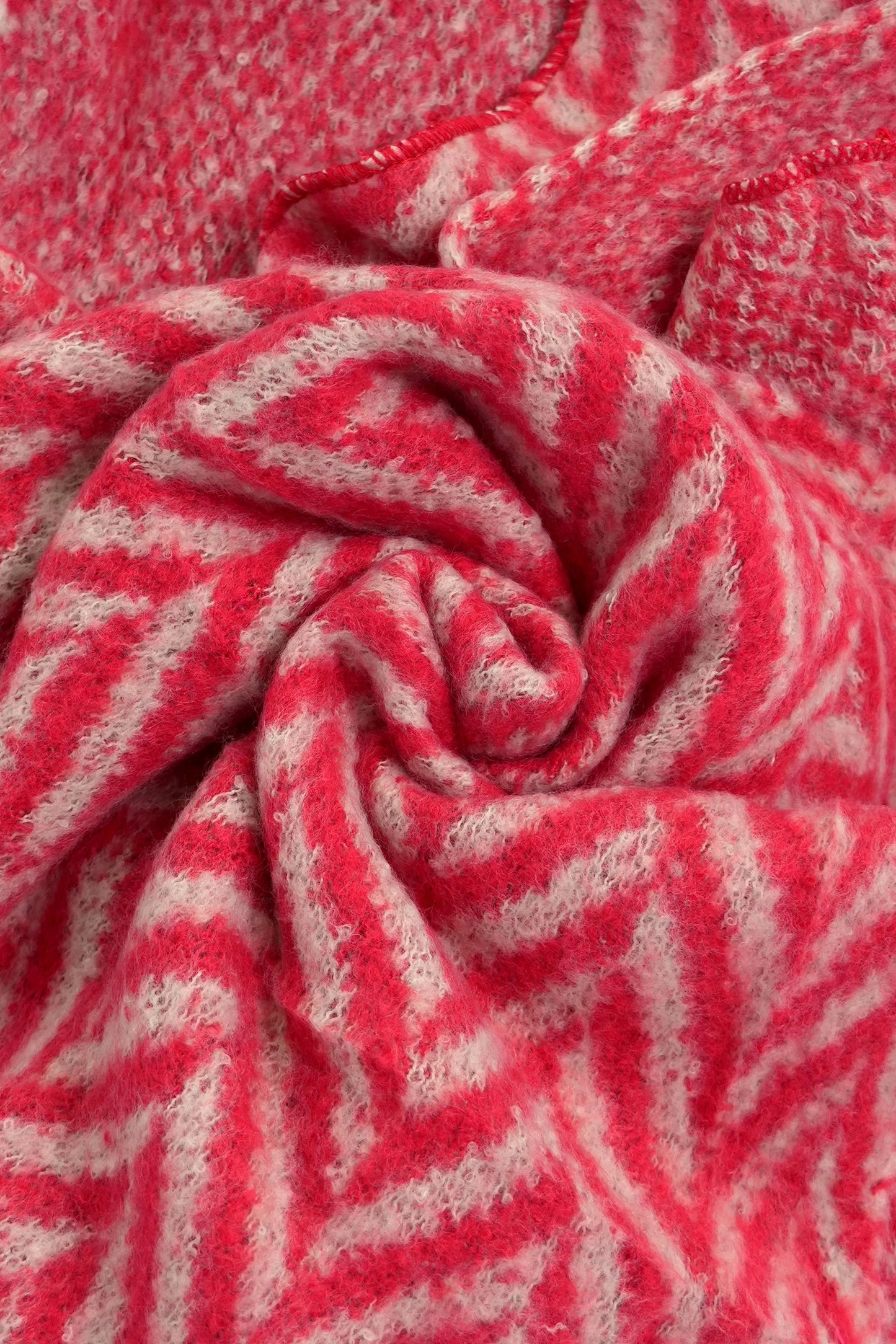 Chevron Asymmetric Snuggle Scarf | Red