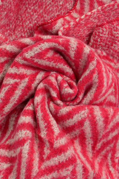 Chevron Asymmetric Snuggle Scarf | Red
