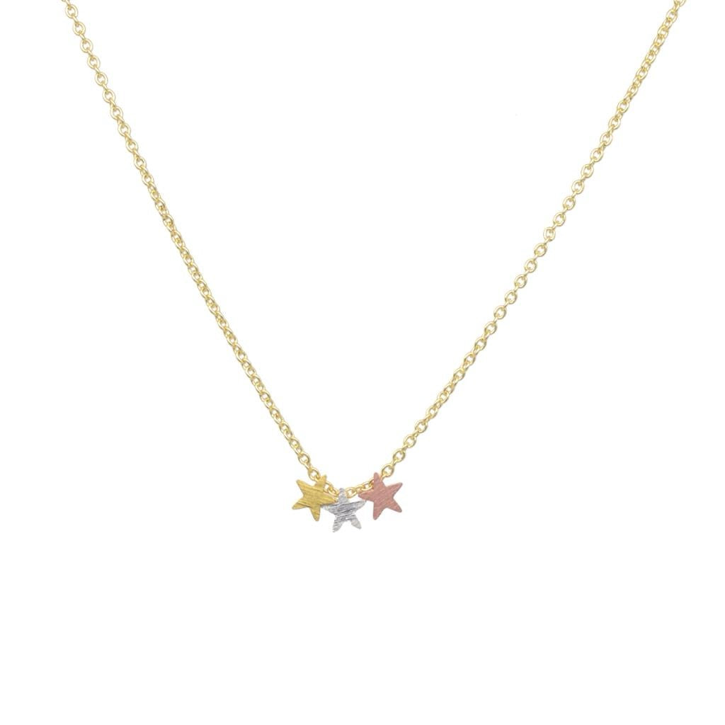 Mini Stars Trio Necklace | Gold