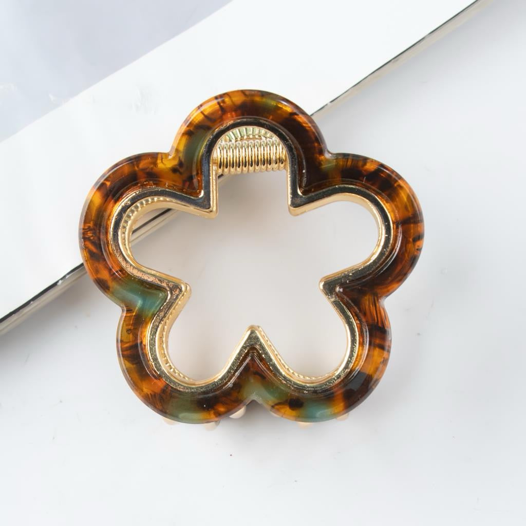Tortoishell Flower Claw Hair Clip