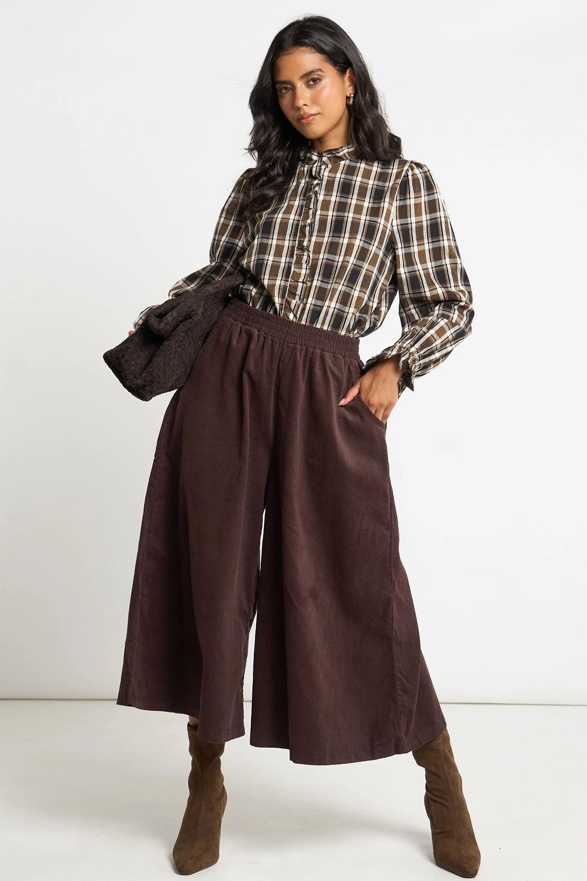 Corduroy Wide Leg Culottes