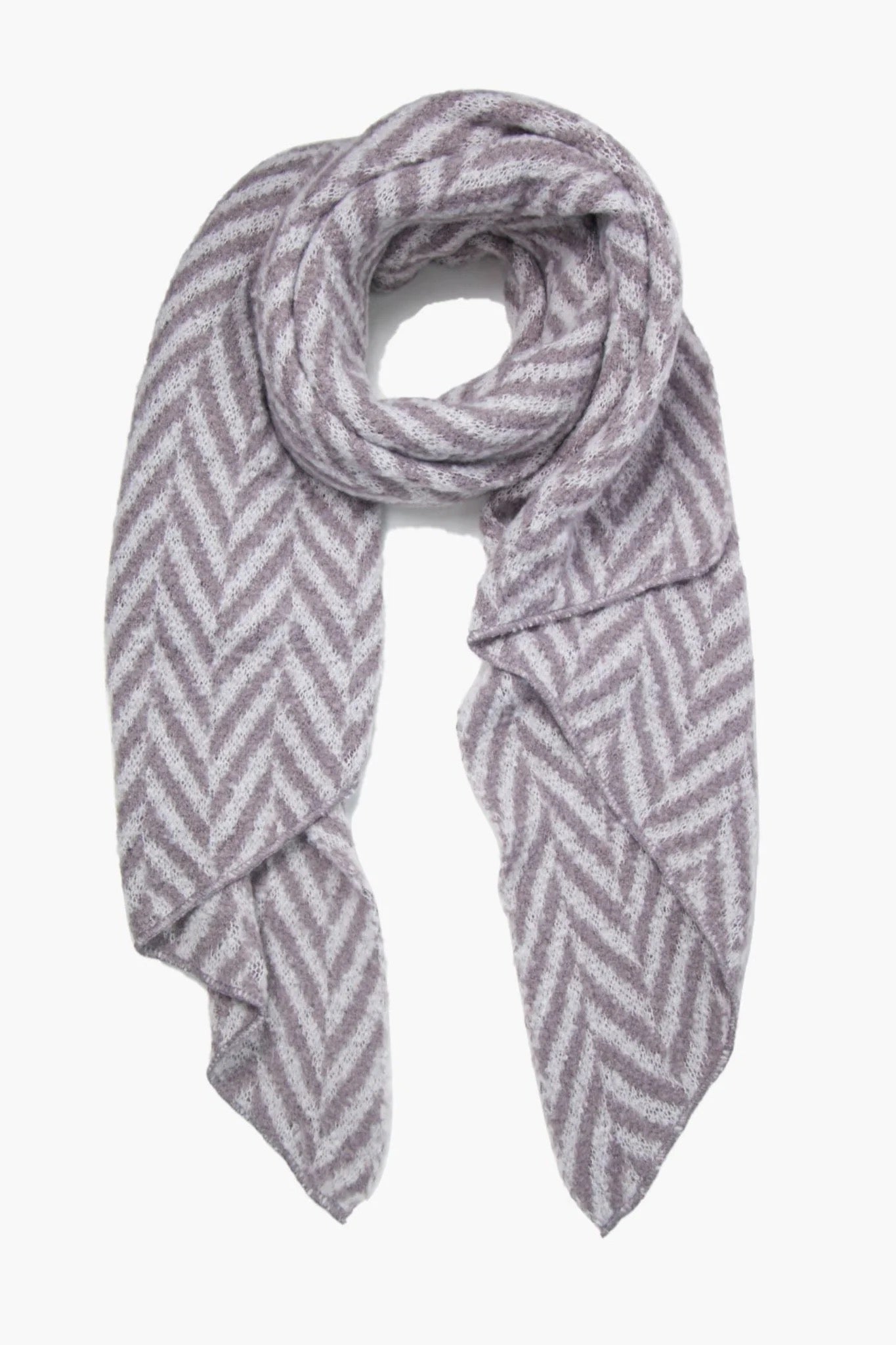 Chevron Asymmetric Snuggle Scarf | Grey