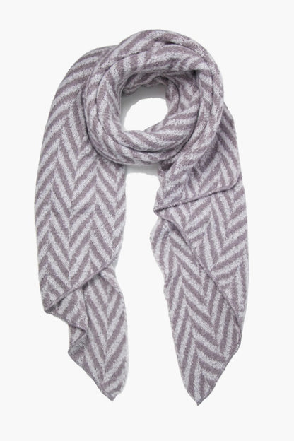Chevron Asymmetric Snuggle Scarf | Grey