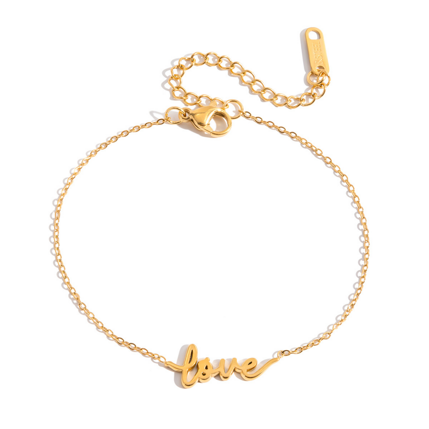 Gold 'Love' script Bracelet