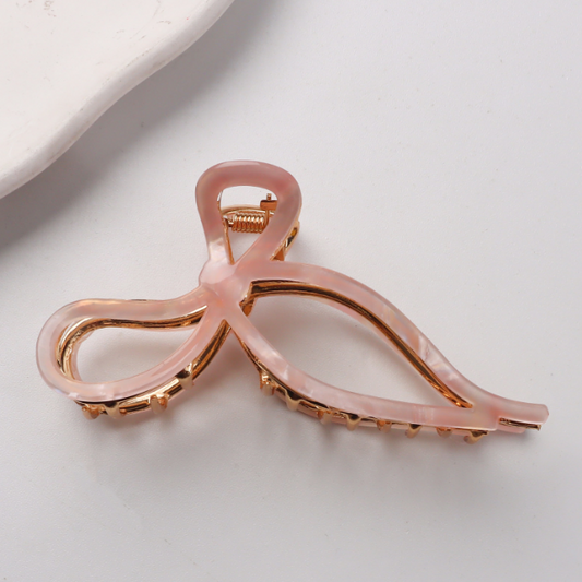 Pink Bow Claw Clip