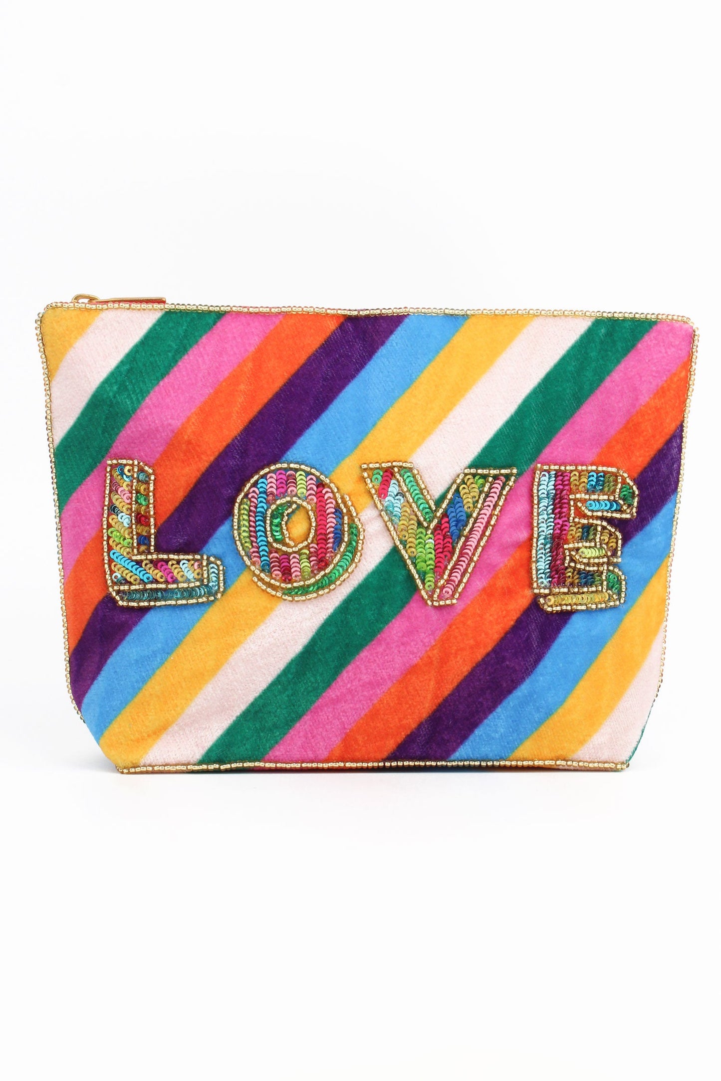 LOVE Beaded Make up Bag