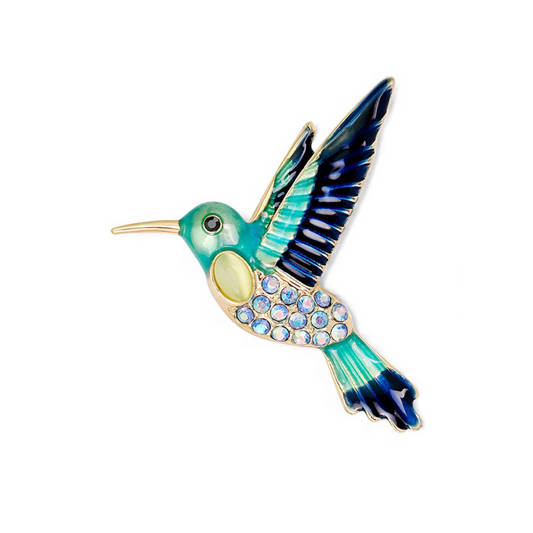 Embellished Hummingbird Brooch