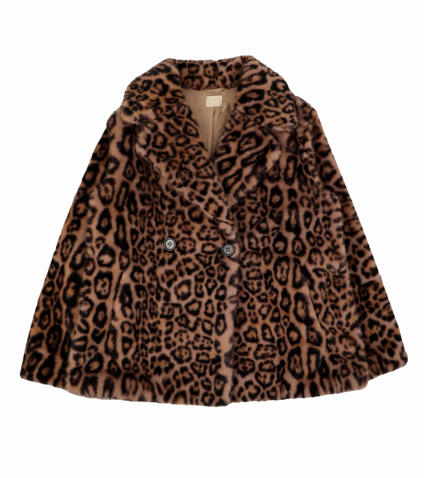 leopard print faux fur short coat