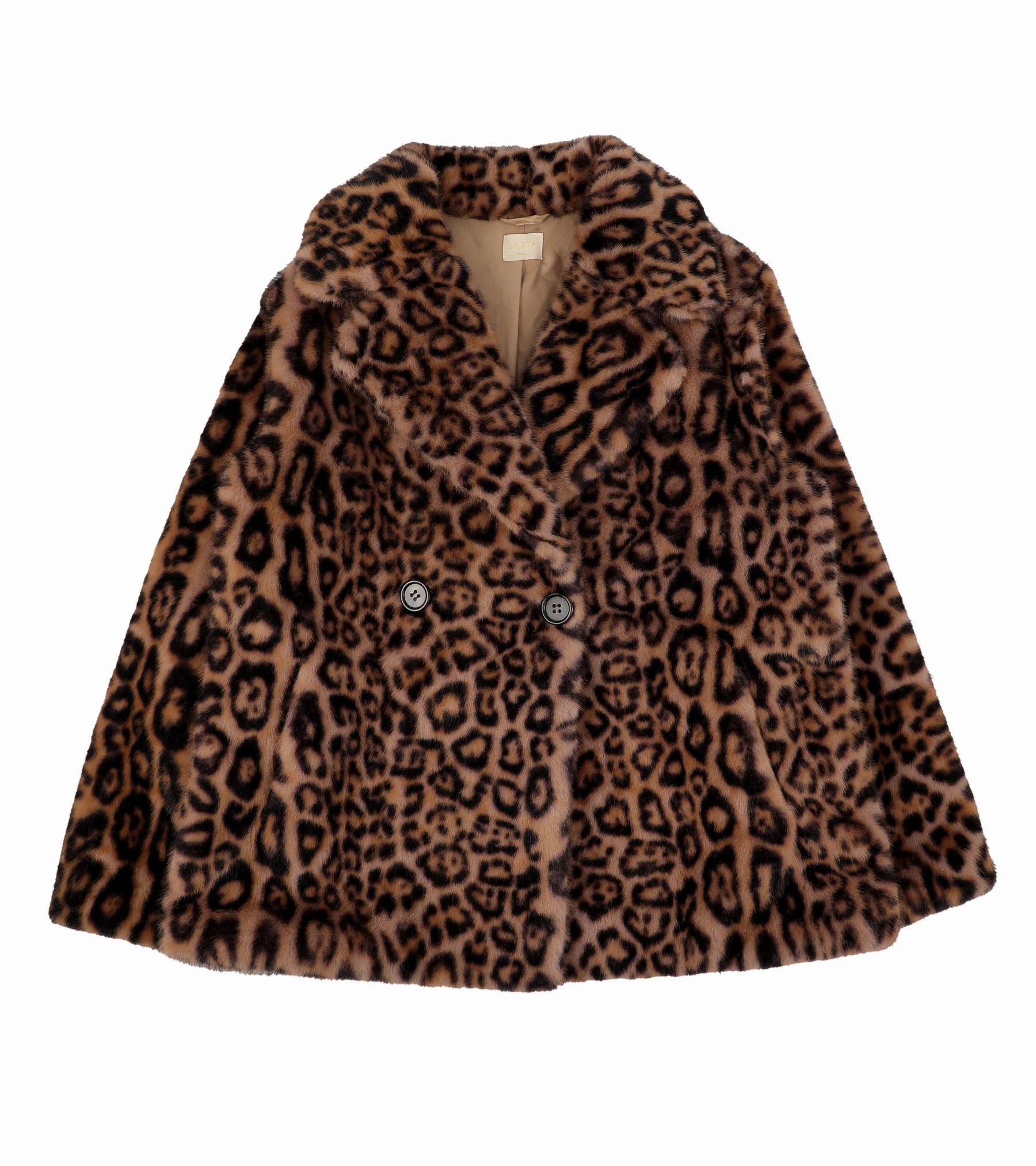 leopard print faux fur short coat
