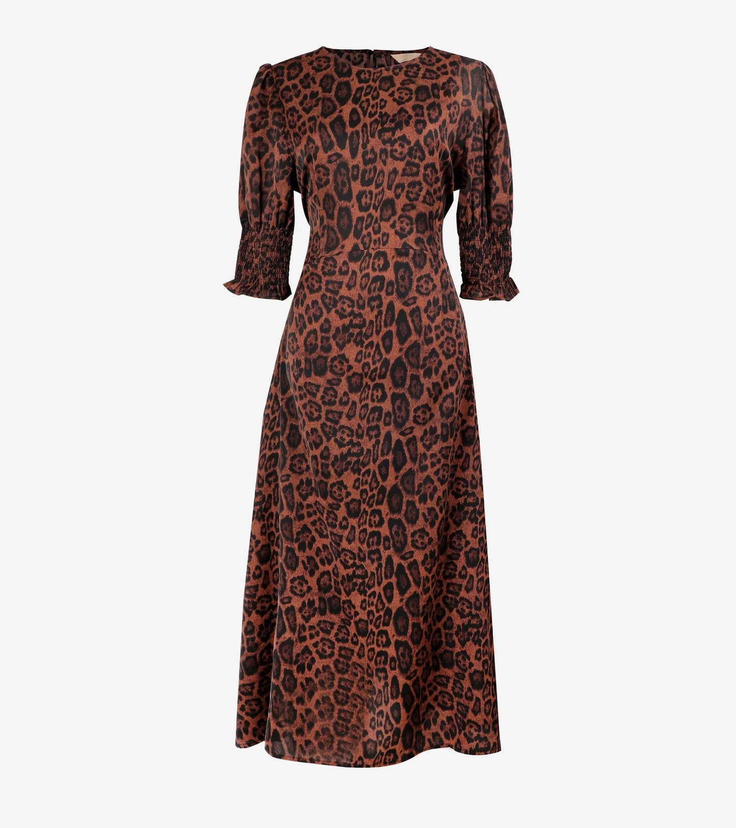 Leopard Print Tea Dress Midi Length 