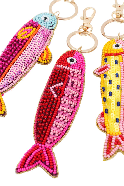 Yellow & Pink Fish Keyring/Bag Charm