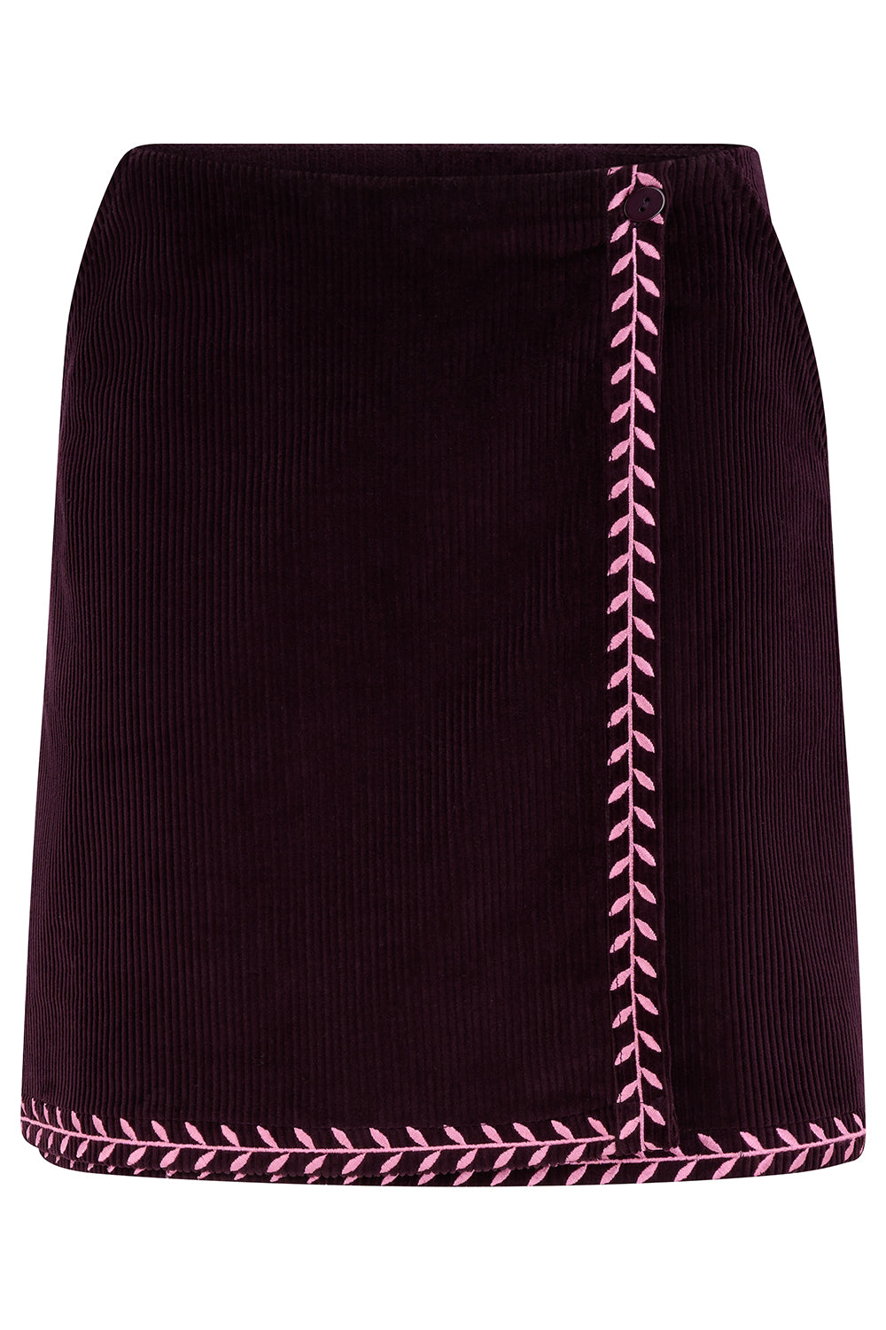 Corduroy Wrap Mini Skirt
