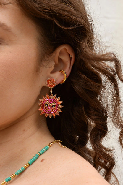 Sun Face Earrings