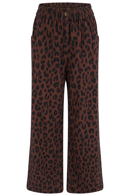 Leopard Print Wide Leg Trouser