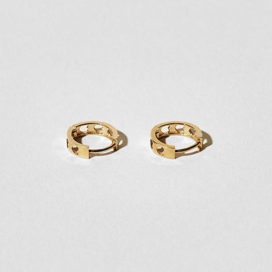 Heart Cut Out Huggie Hoop Earrings