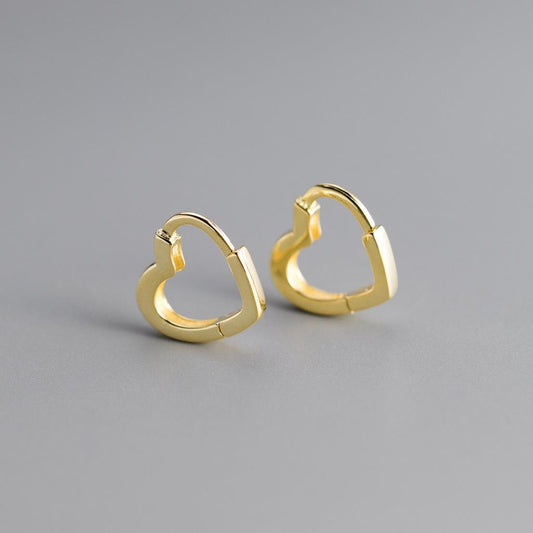 Open Heart Huggie Hoop Earring