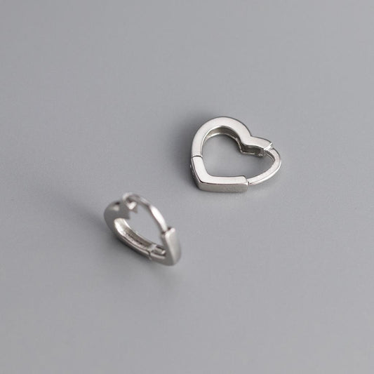 Open Heart Huggie Hoop Earring