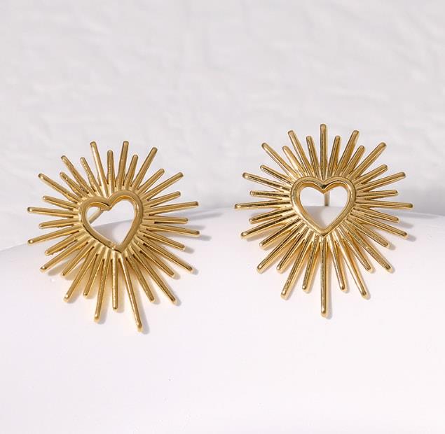 Radiant Heart Stud Earrings