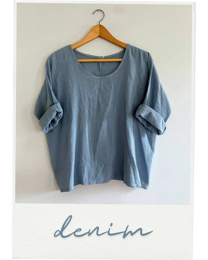 Cotton Linen Lightweight Top