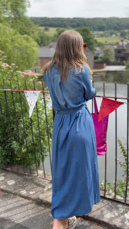 Denim Tencel Shirt Dress