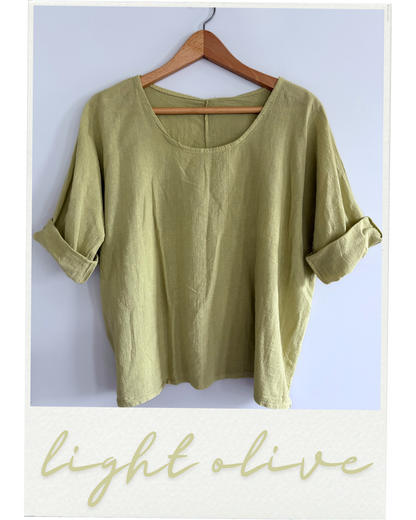 Cotton Linen Lightweight Top