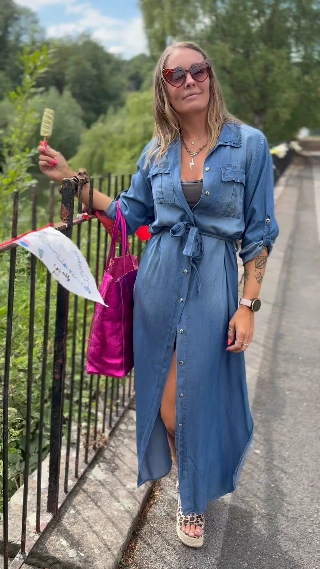 Denim Tencel Shirt Dress