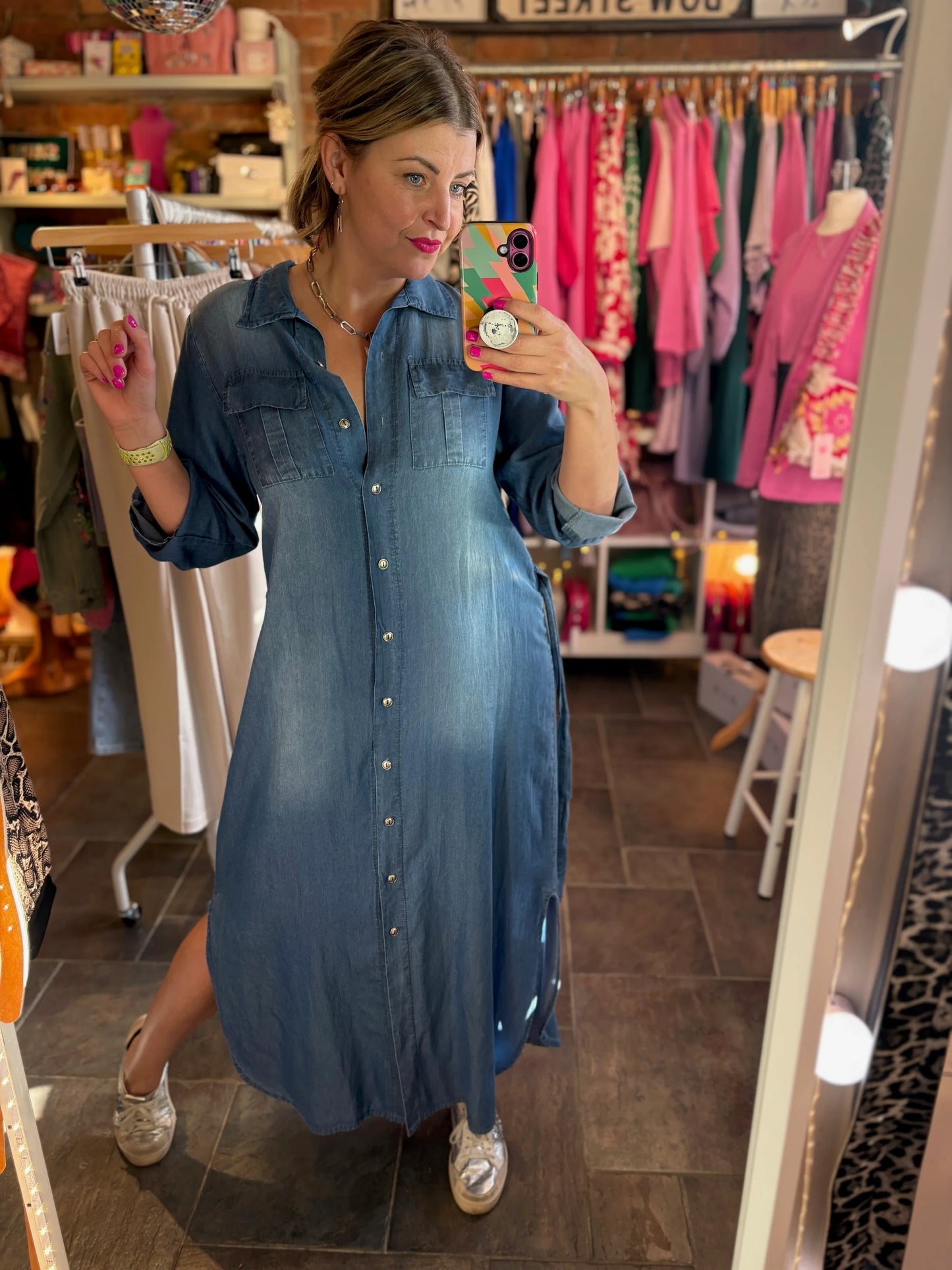 Denim Tencel Shirt Dress
