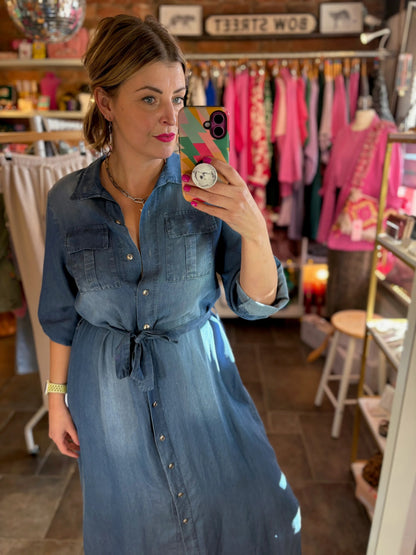 Denim Tencel Shirt Dress