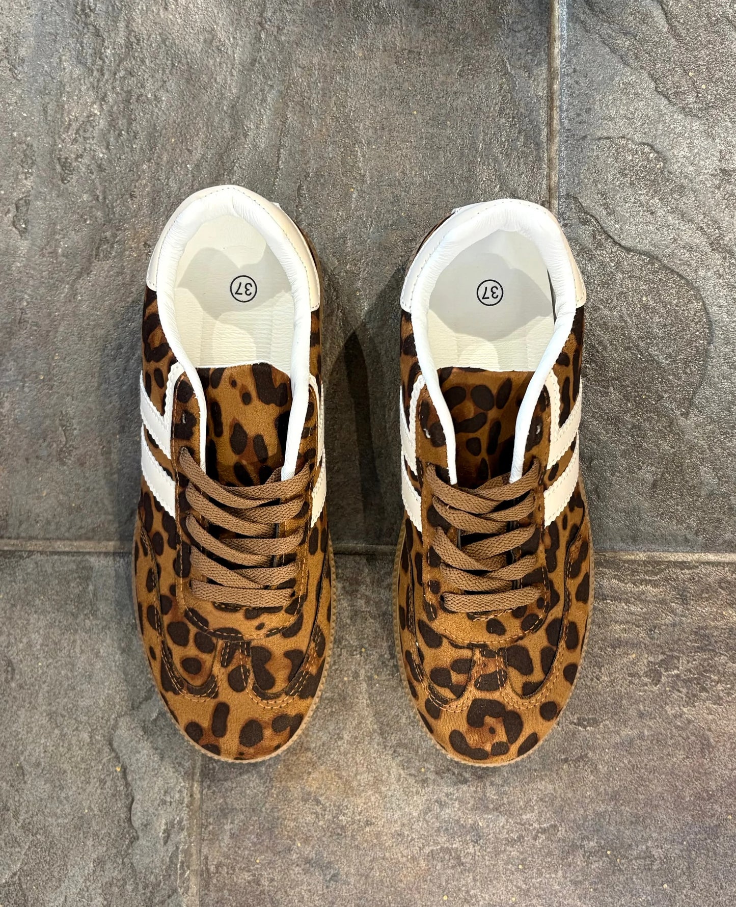 Stripe Trainers - Leopard, Lilac, Pink