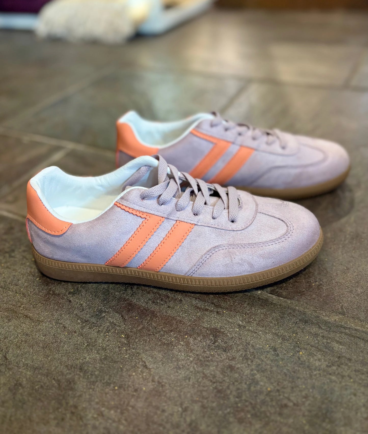 Stripe Trainers - Leopard, Lilac, Pink