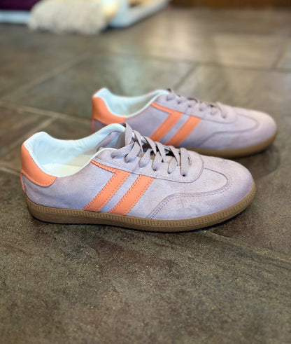 Stripe Trainers - Leopard, Lilac, Pink