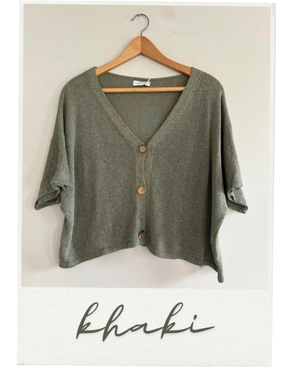 Fine Knit Cropped Cardigan