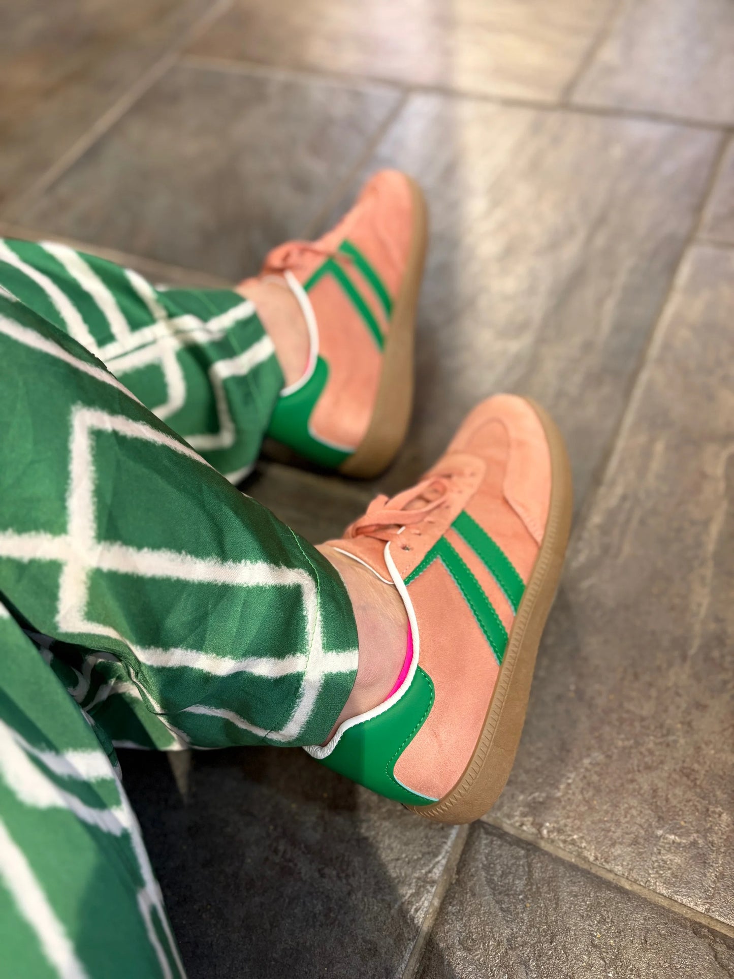 Stripe Trainers - Leopard, Lilac, Pink