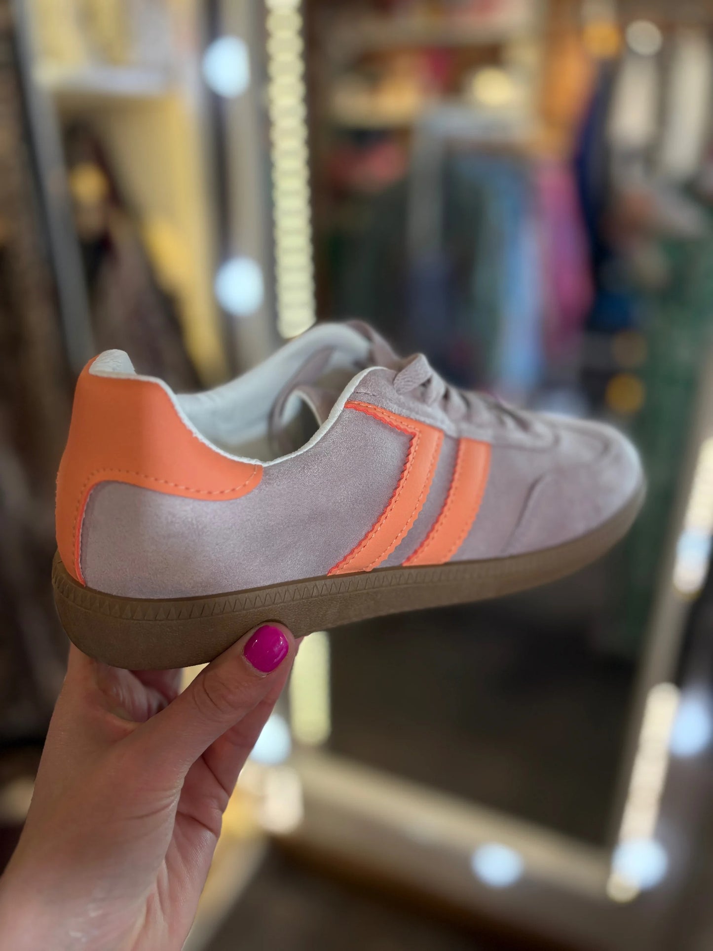 Stripe Trainers - Leopard, Lilac, Pink