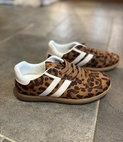 Stripe Trainers - Leopard, Lilac, Pink
