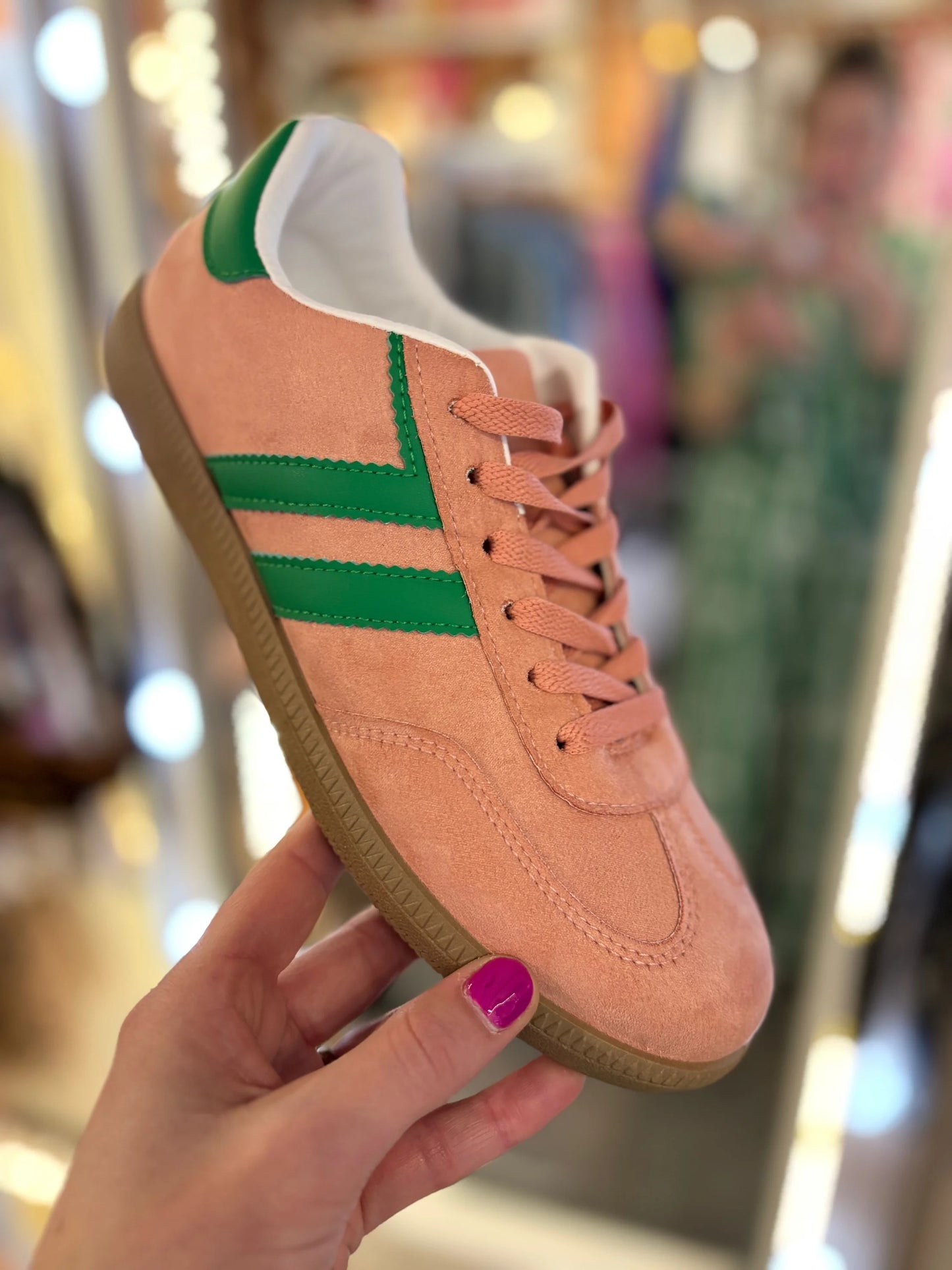 Stripe Trainers - Leopard, Lilac, Pink